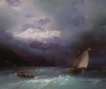 romantique romantisme Tableau Peinture - mer orageuse 1868 Romantique Ivan Aivazovsky russe